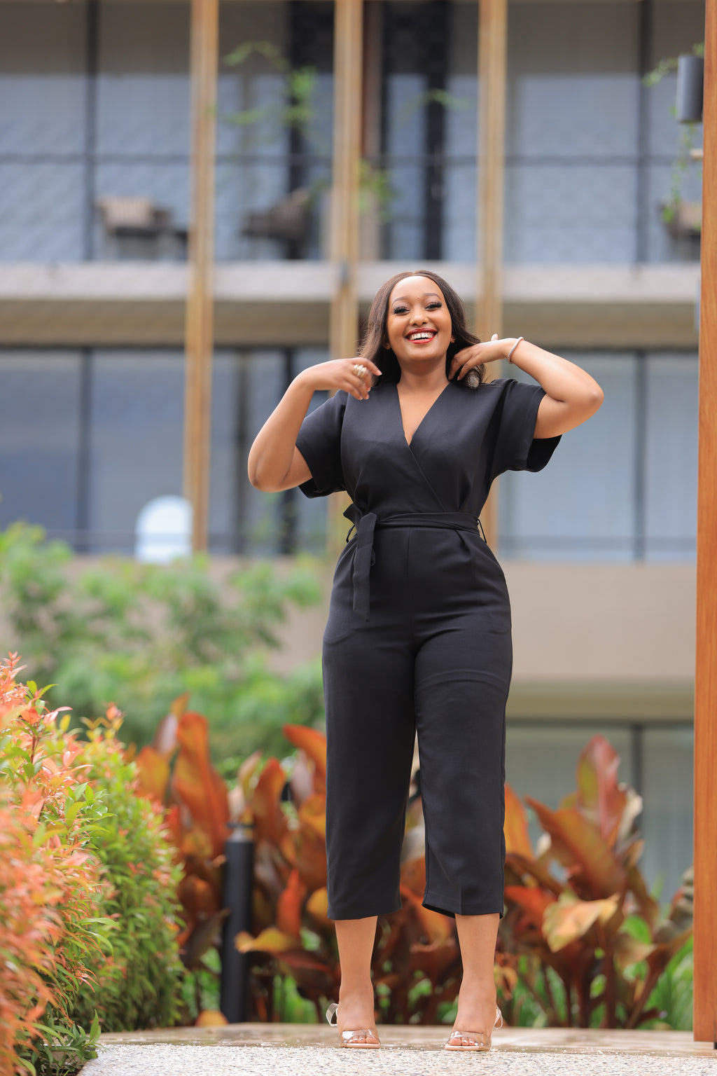 Olivia Black Kimono 3/4 Jumpsuit