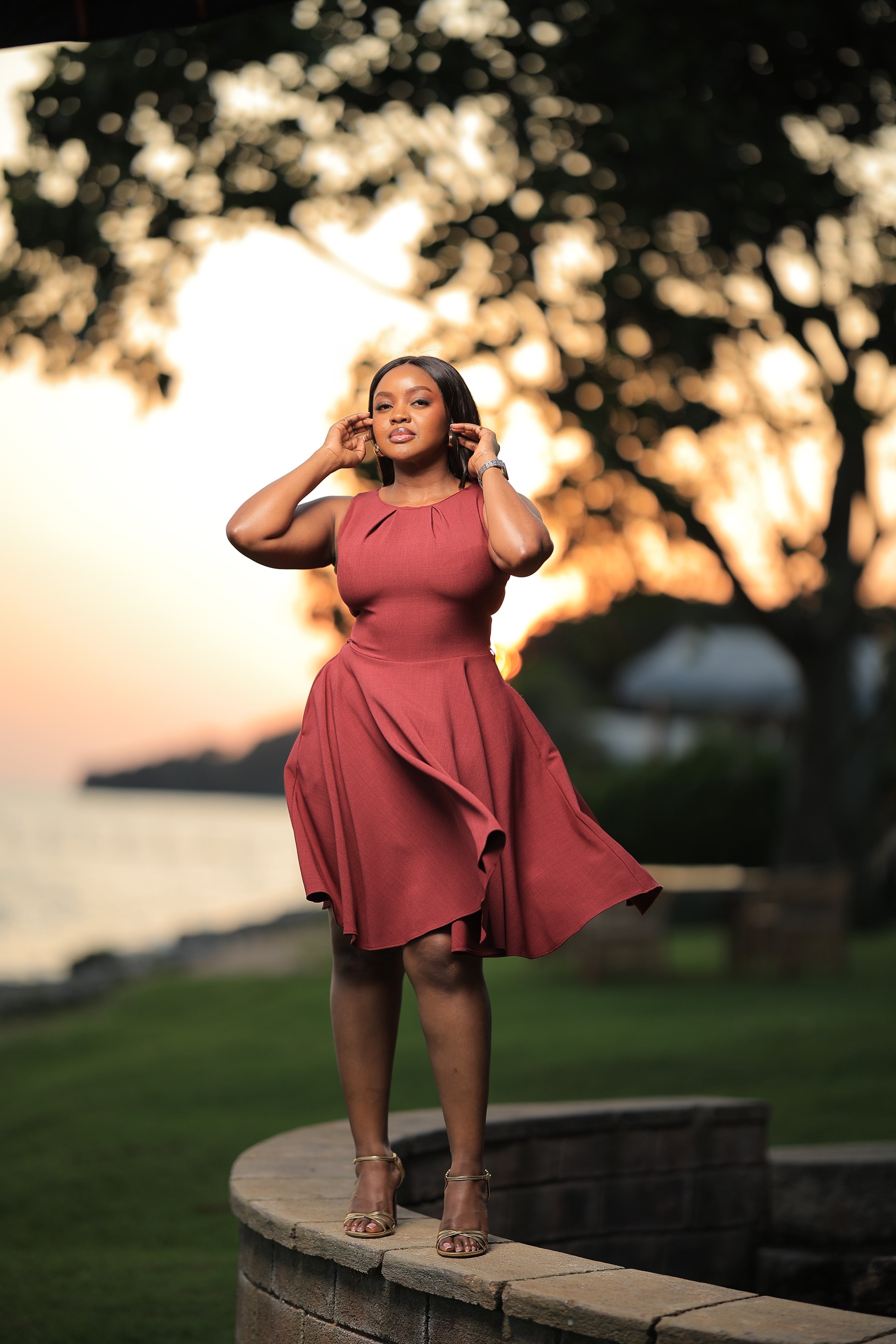 The Kello Burgundy Skater Dress