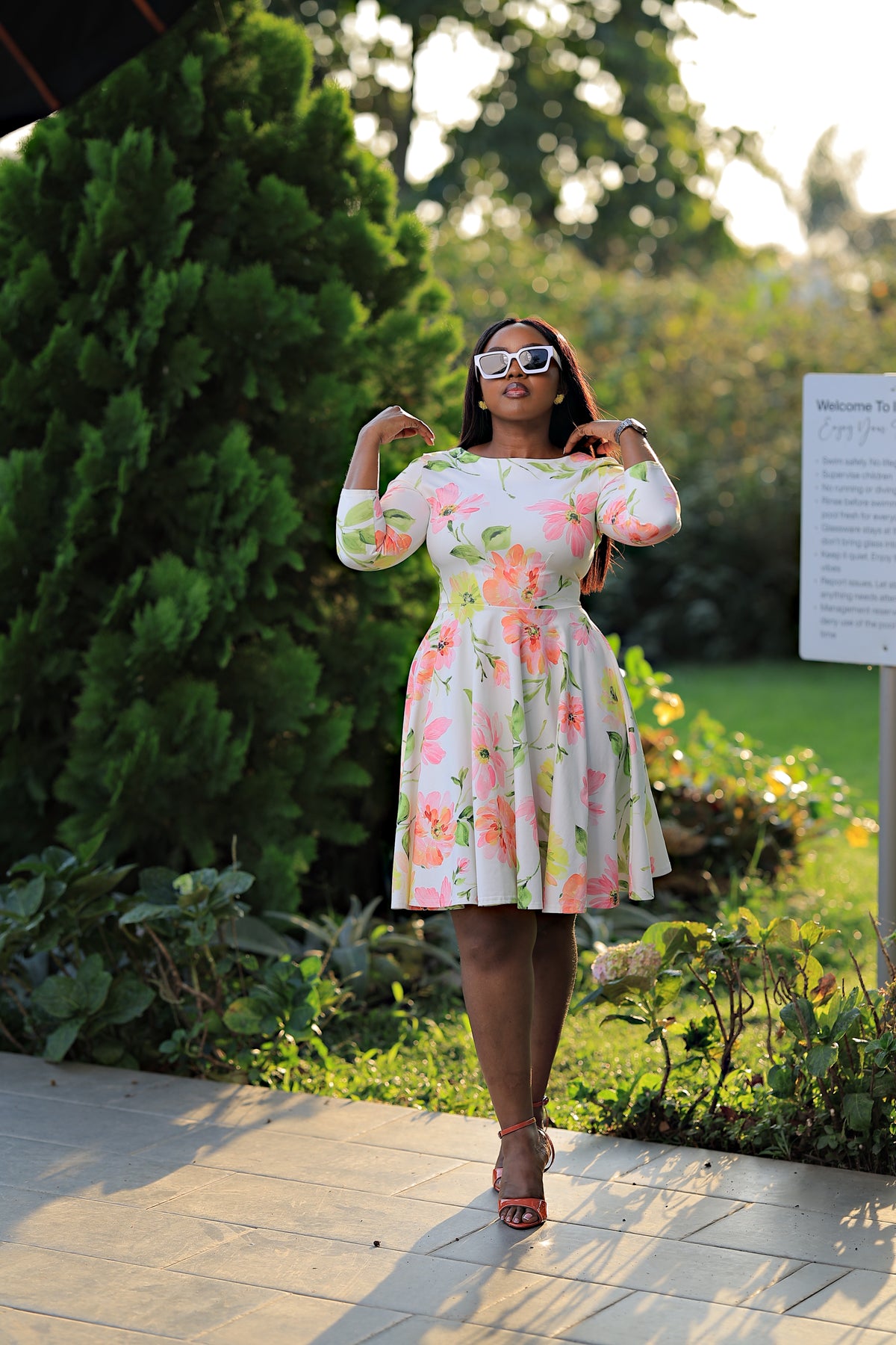 The Isaro Floral Long Sleeve Skater Dress