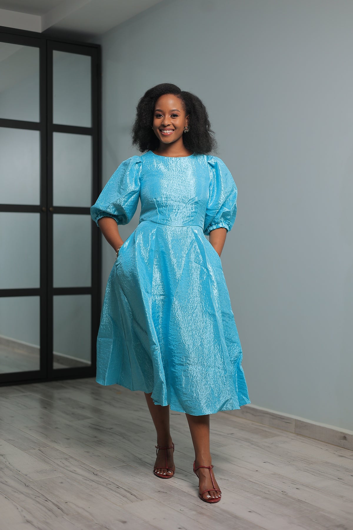The Closet Gold Paneled Skirt Dress