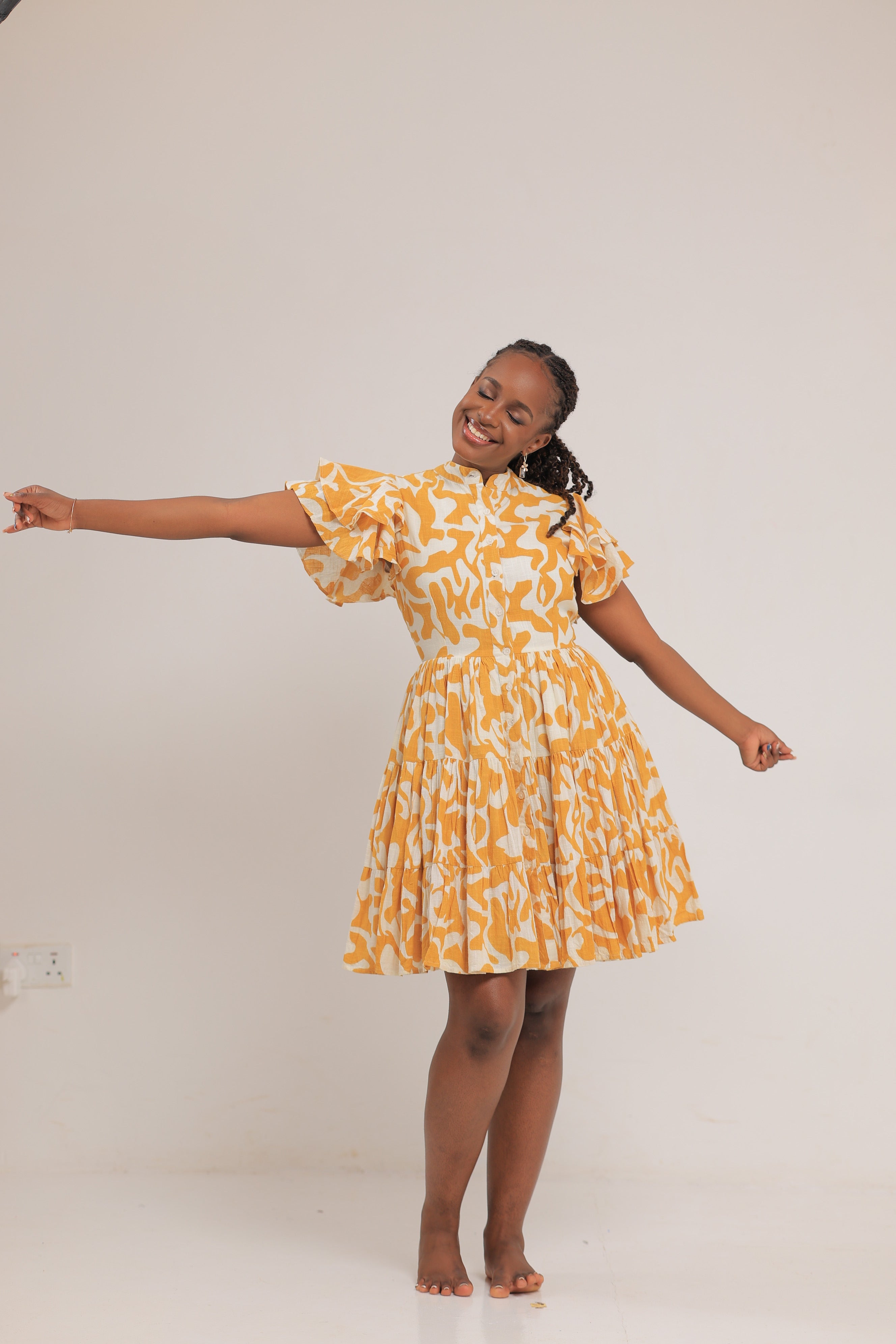 The Bunyonyi midi Mustard dress