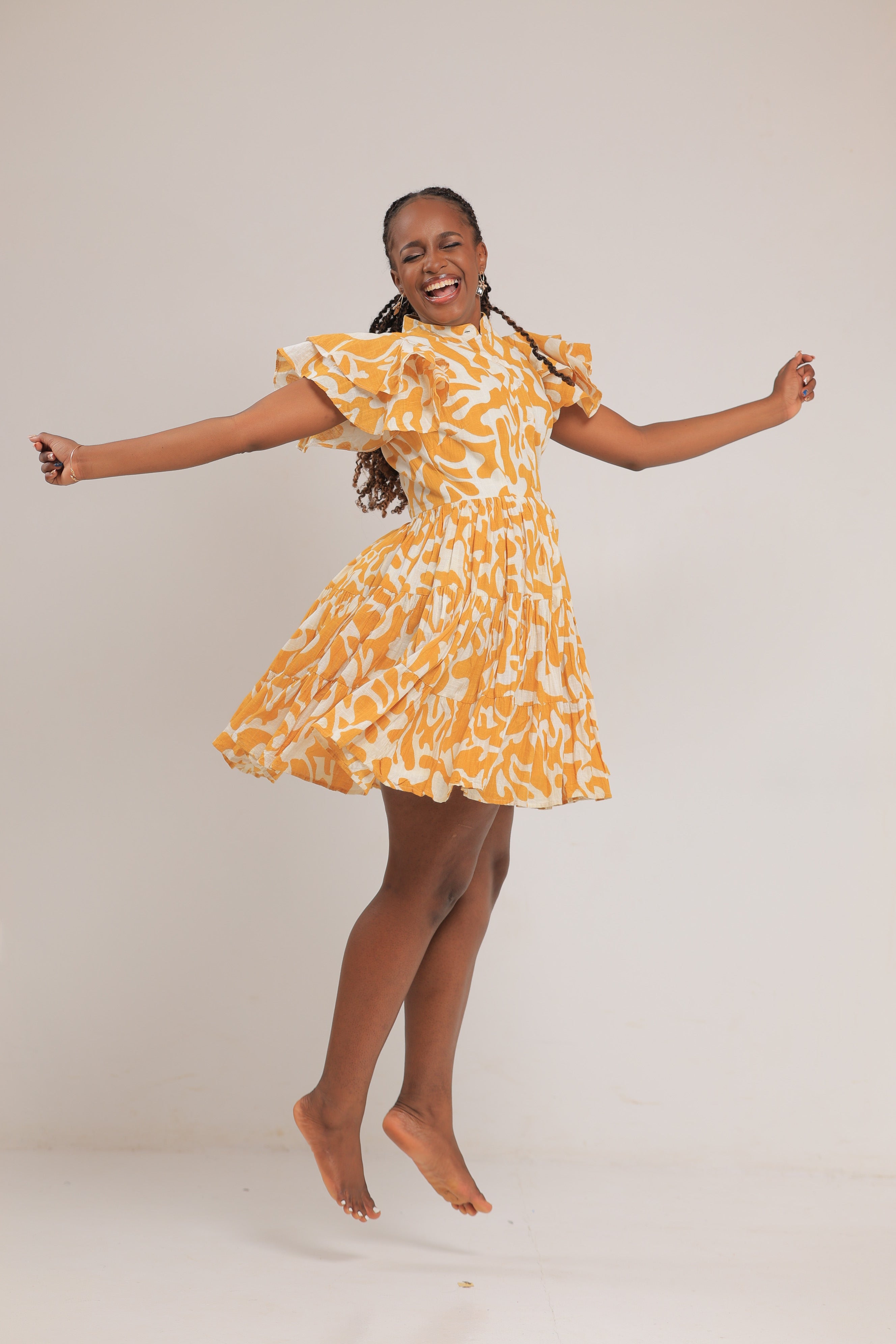 The Bunyonyi midi Mustard dress