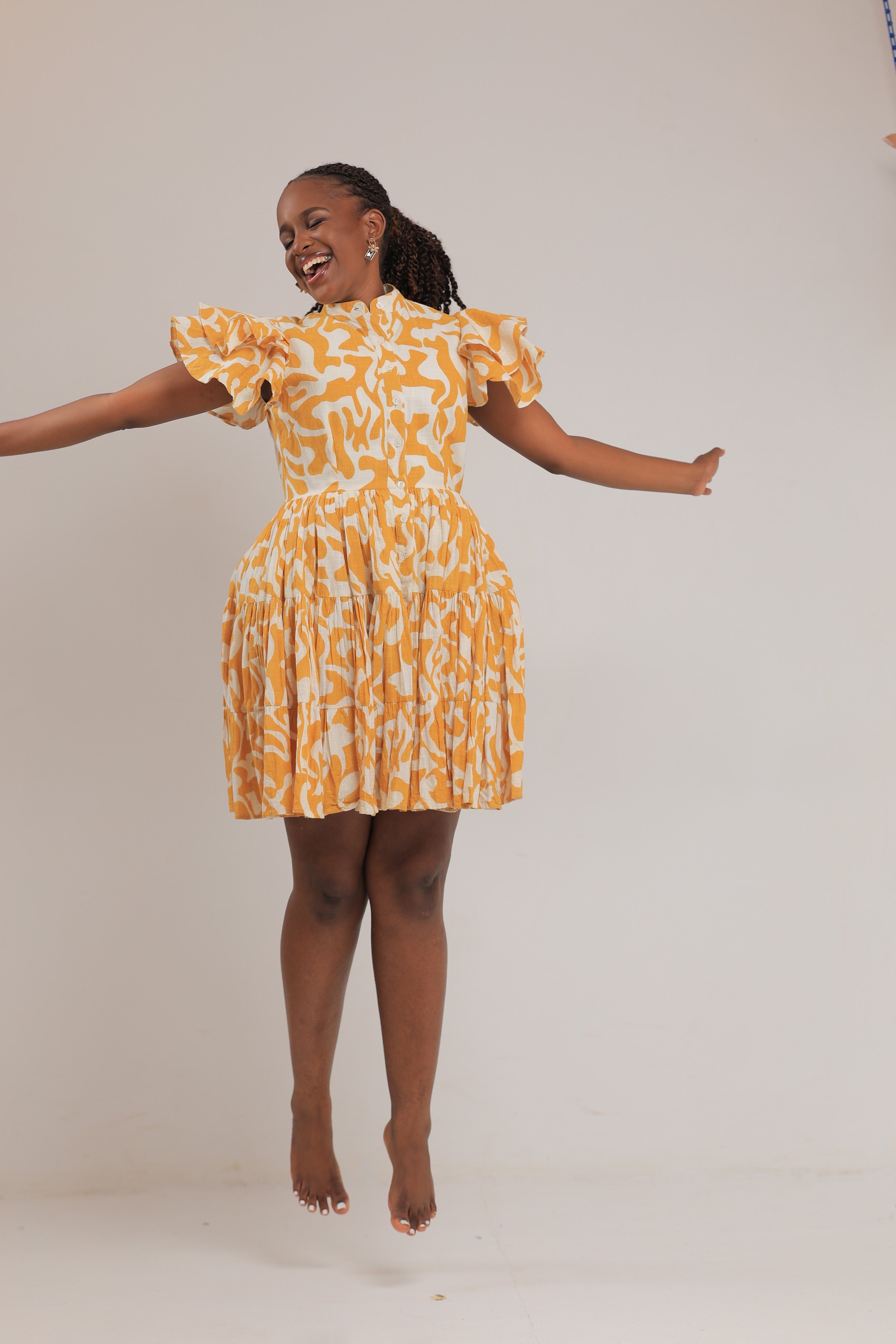 The Bunyonyi midi Mustard dress
