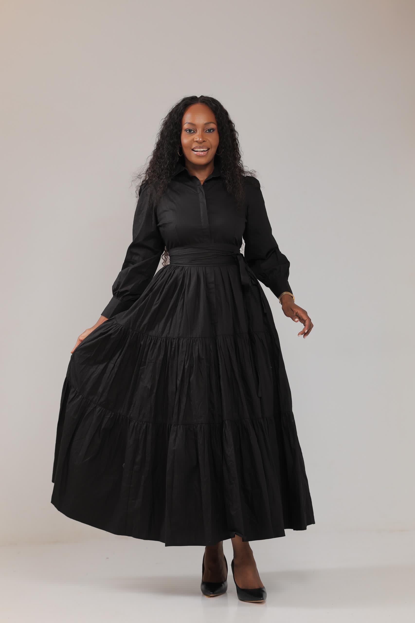 Faiza Long black dress