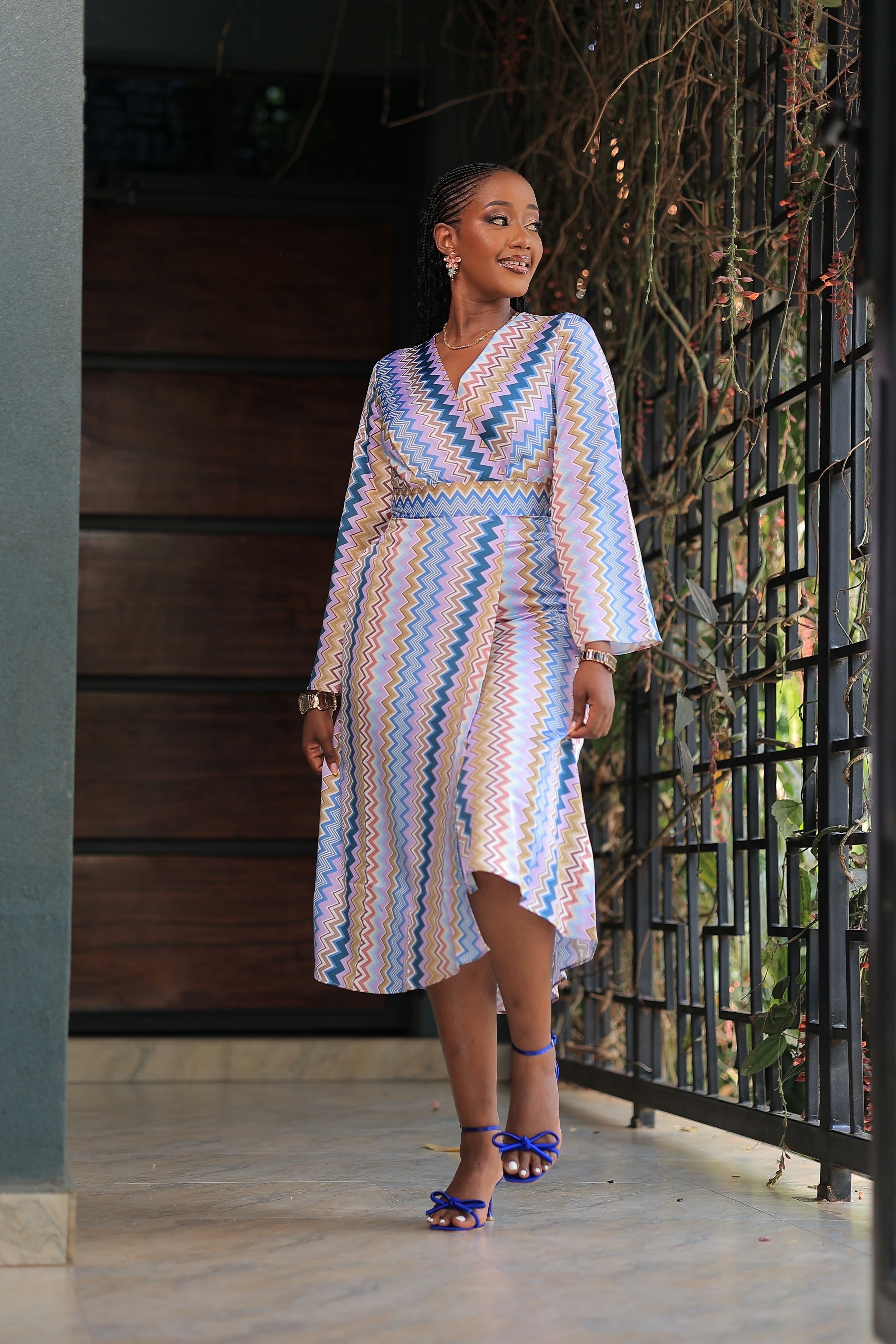 The Nankunda Purple Print Wrap Dress.