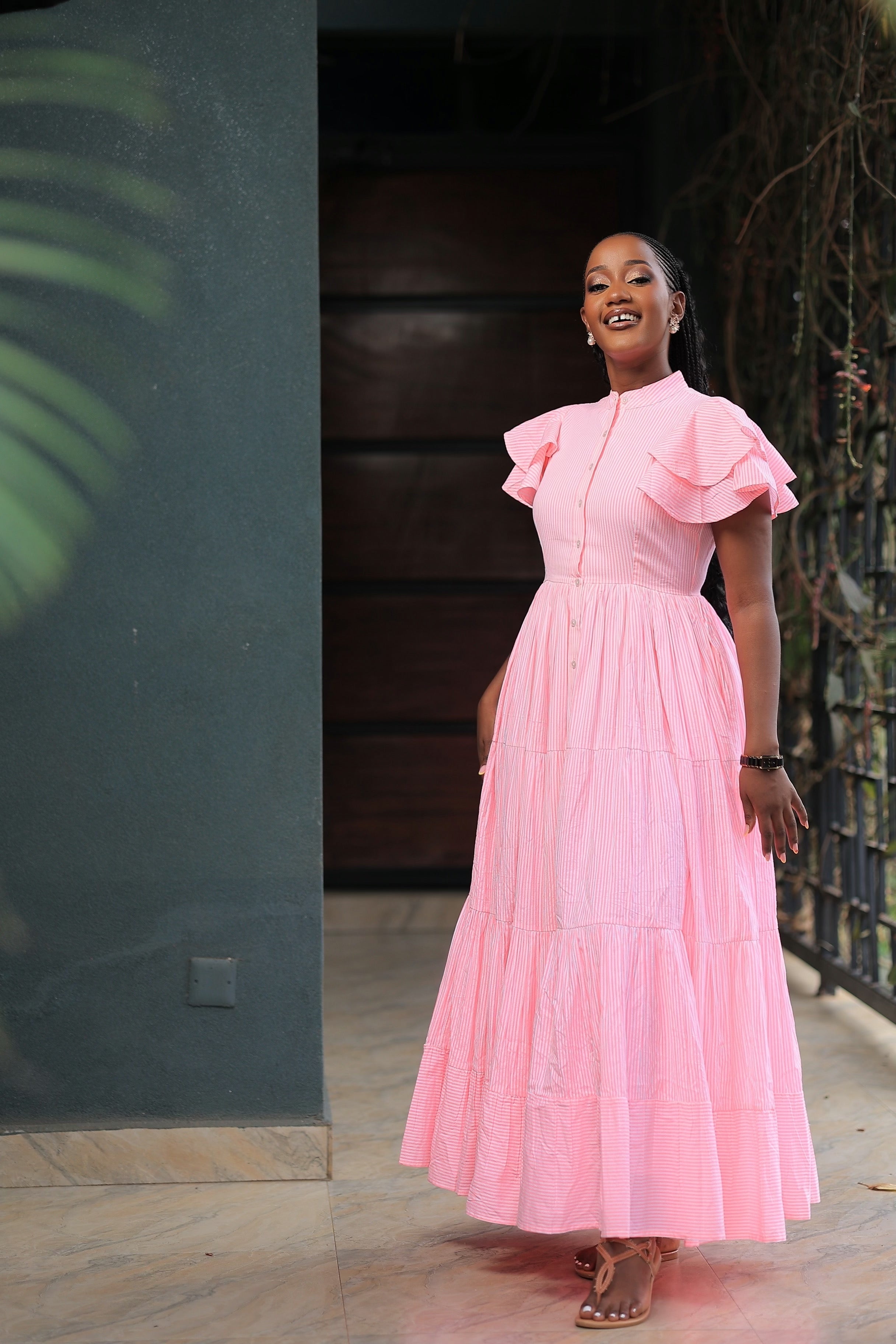 The Nakuru Pin  Stripped Maxi Skater Dress