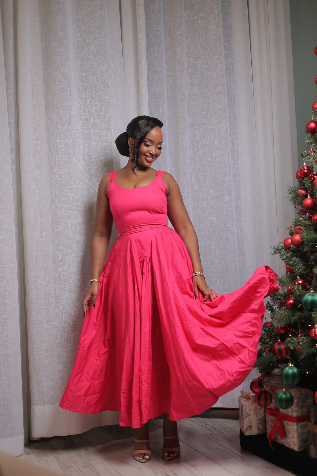 The Pink Nyonyo Drop Waist Dress