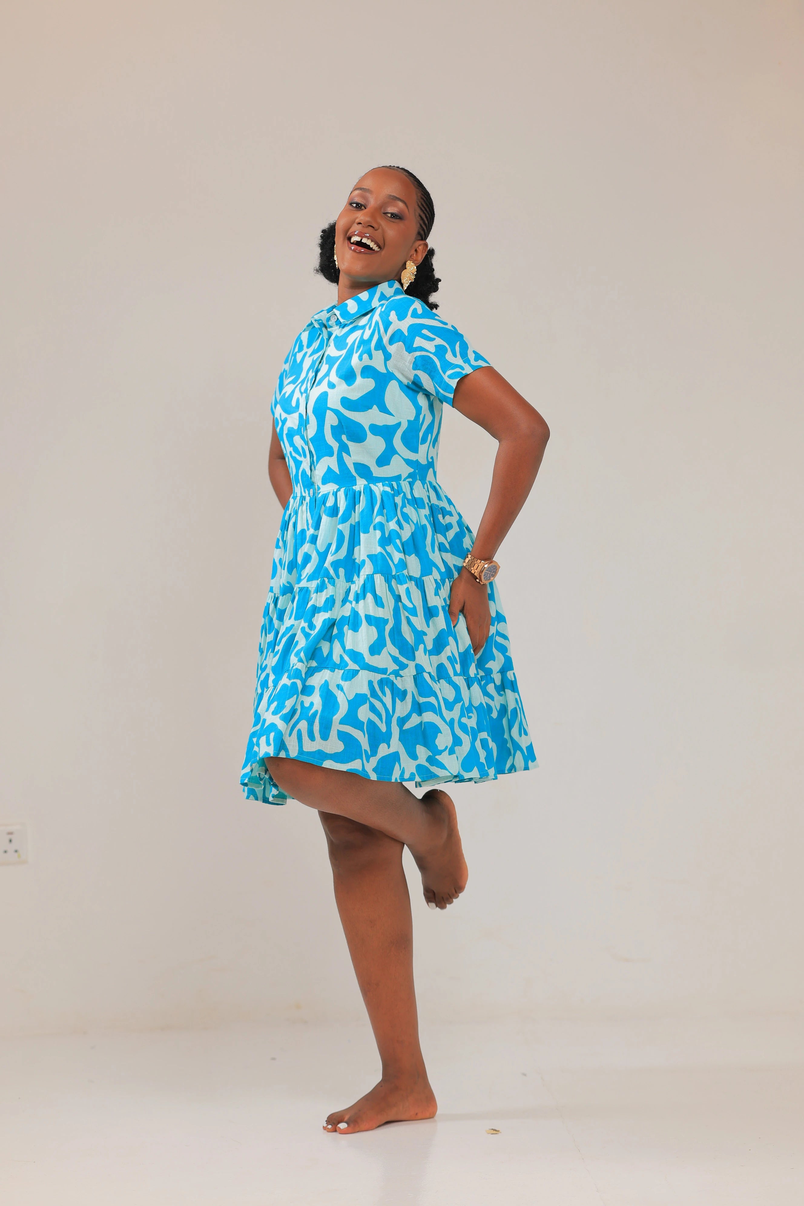 The Bunyonyi midi Turquoise dress