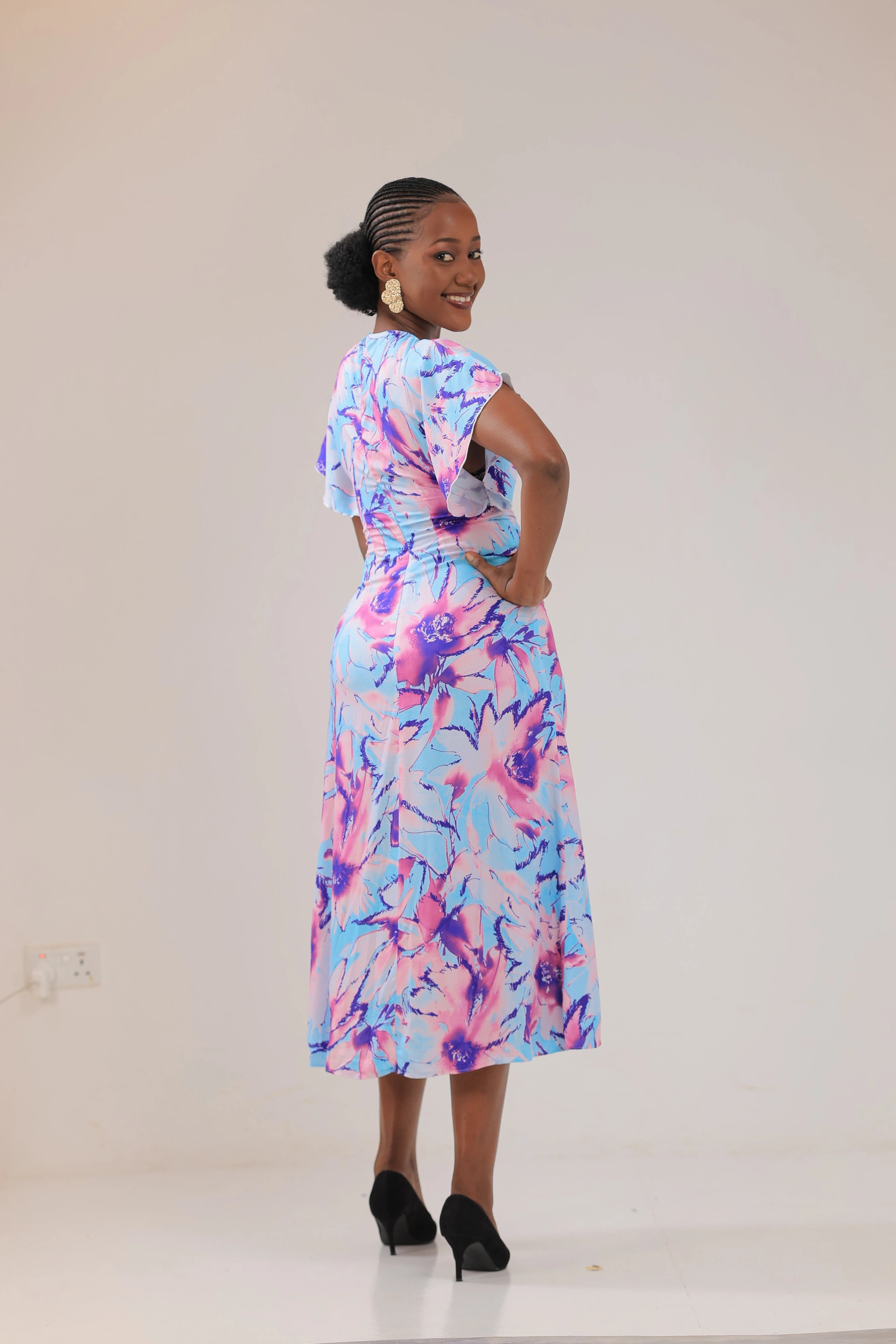 The Gezi multi floral midi dress