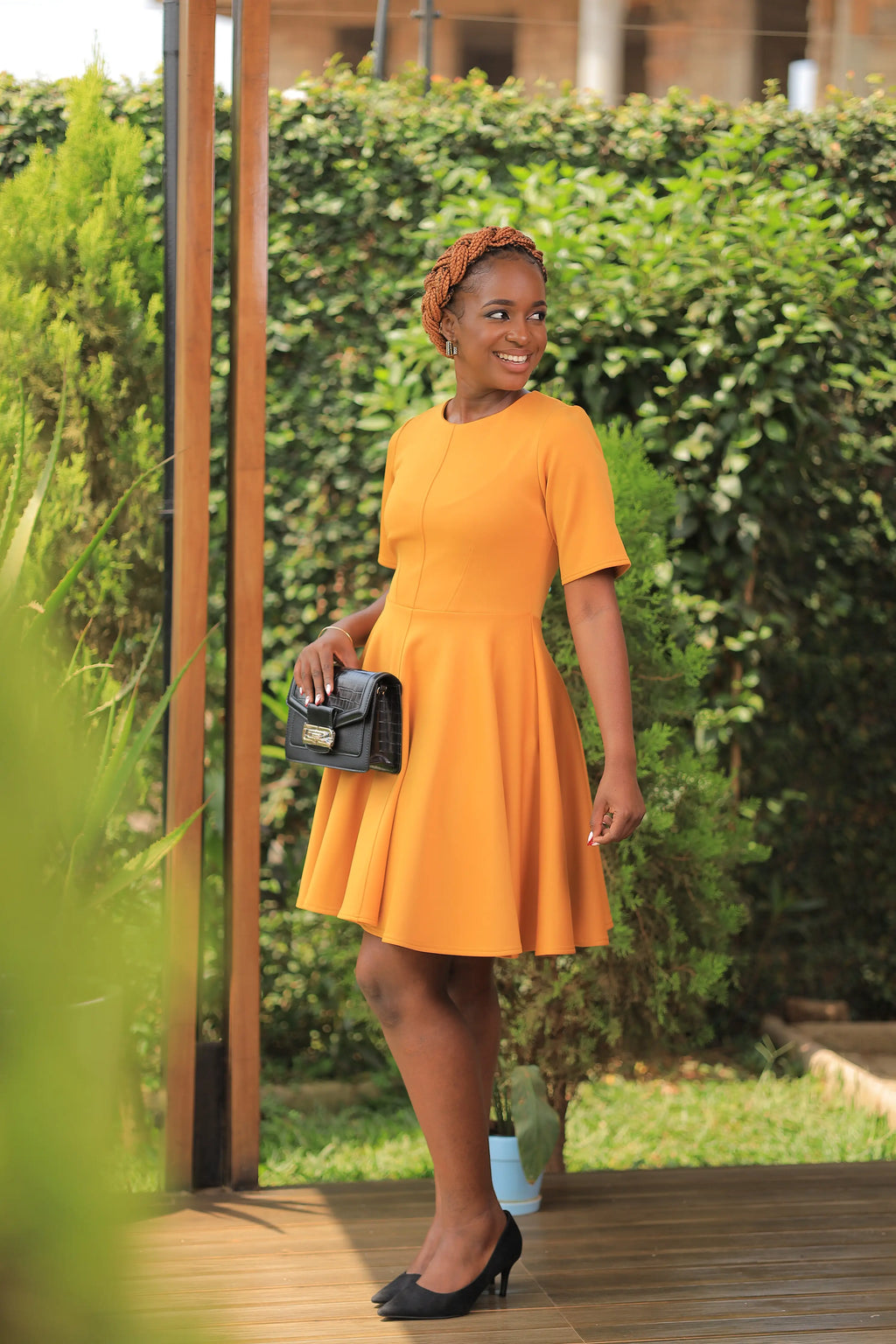 The Imara Skater  Mustard dress