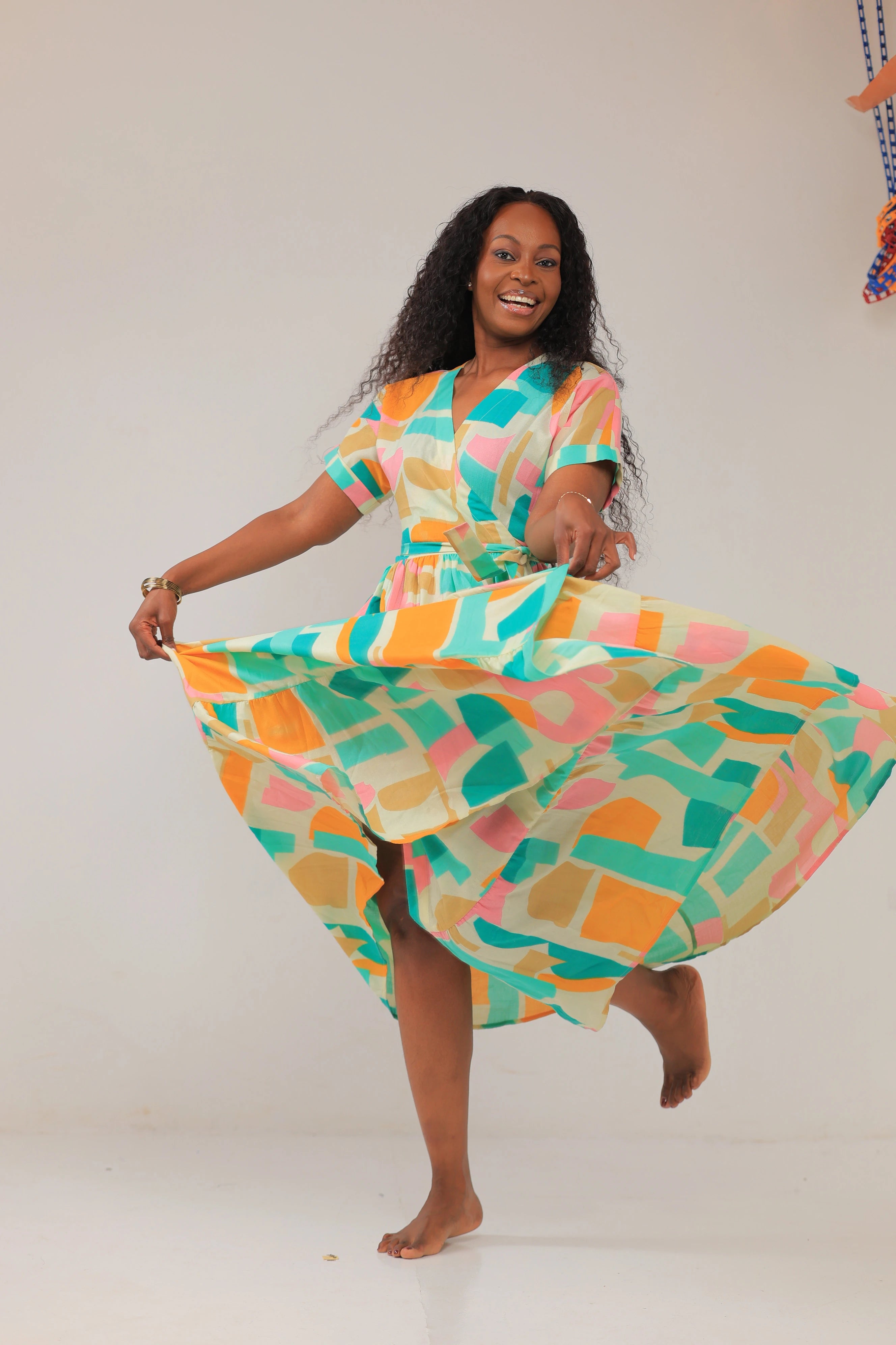 The Kampala linen print maxi dress