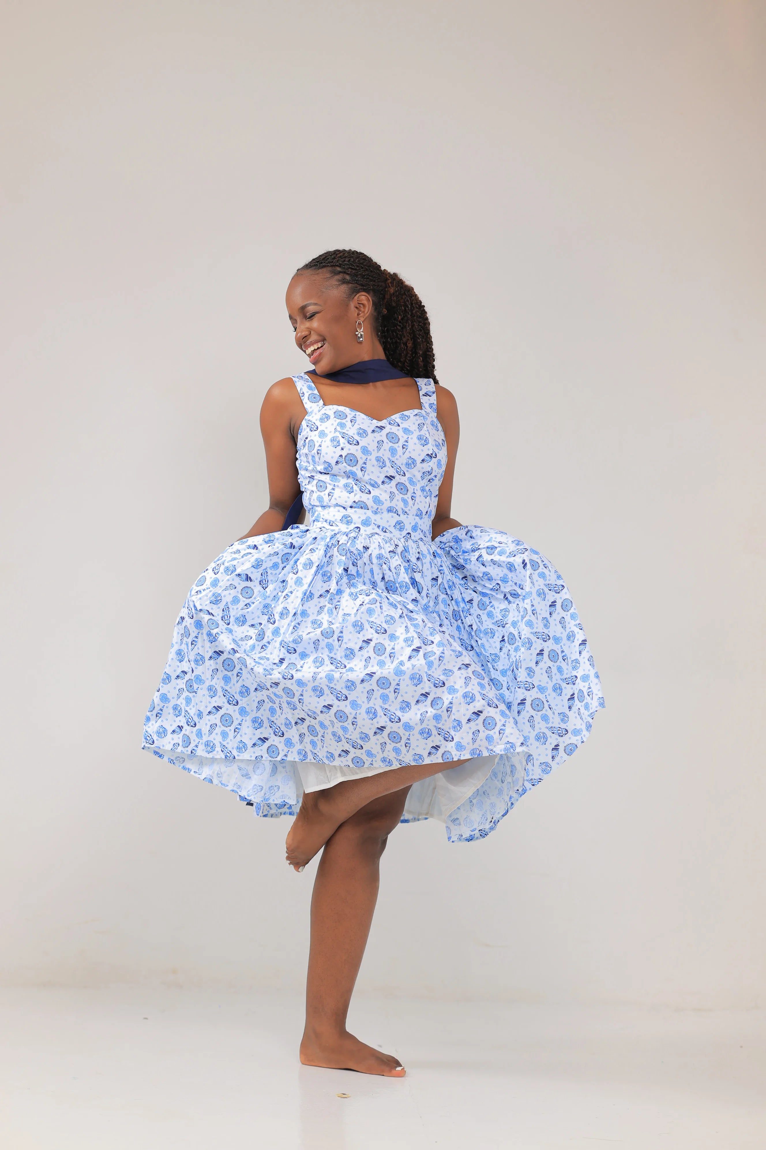 The Malindi sea shell print skater dress
