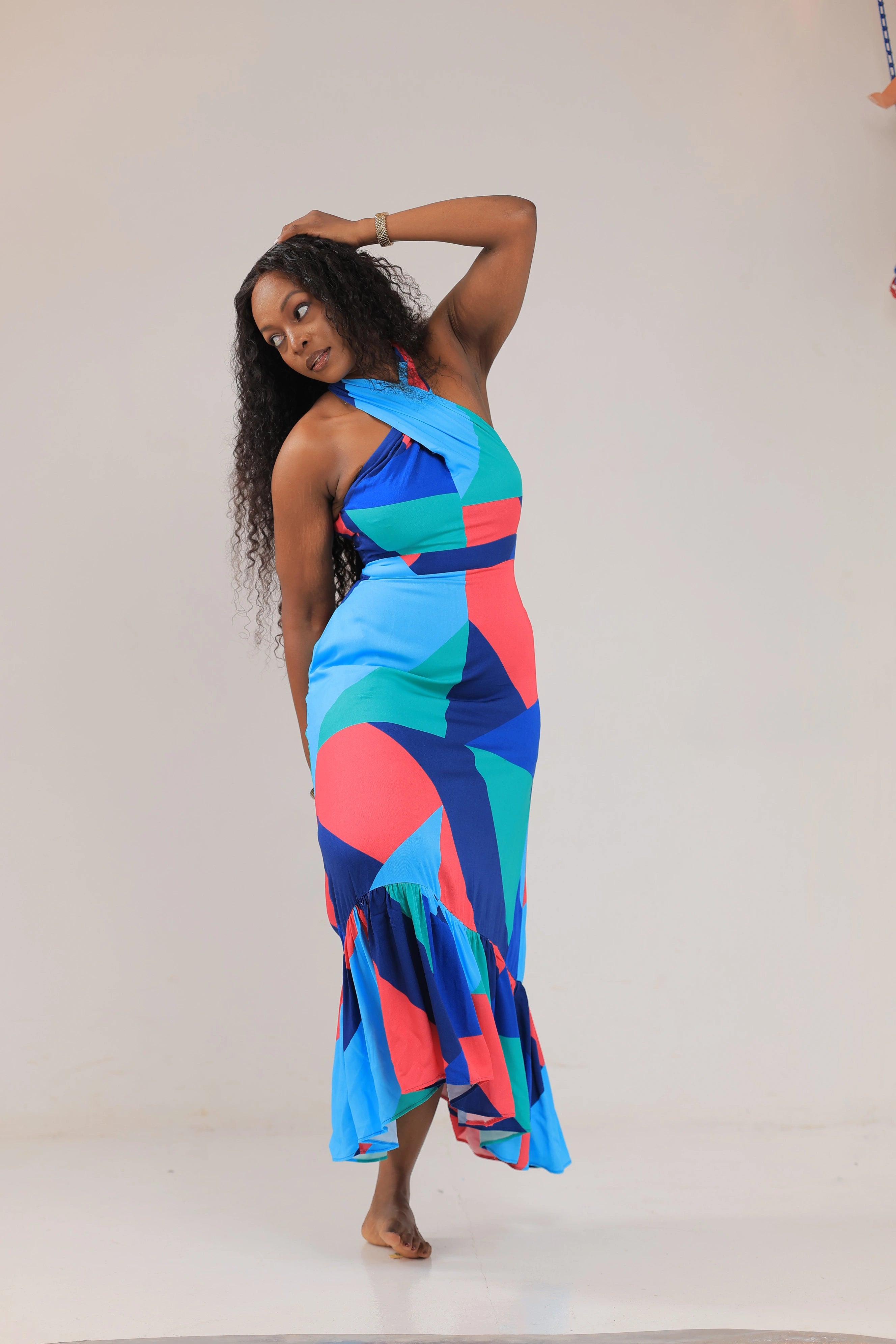 The yoga abstract print maxi dress