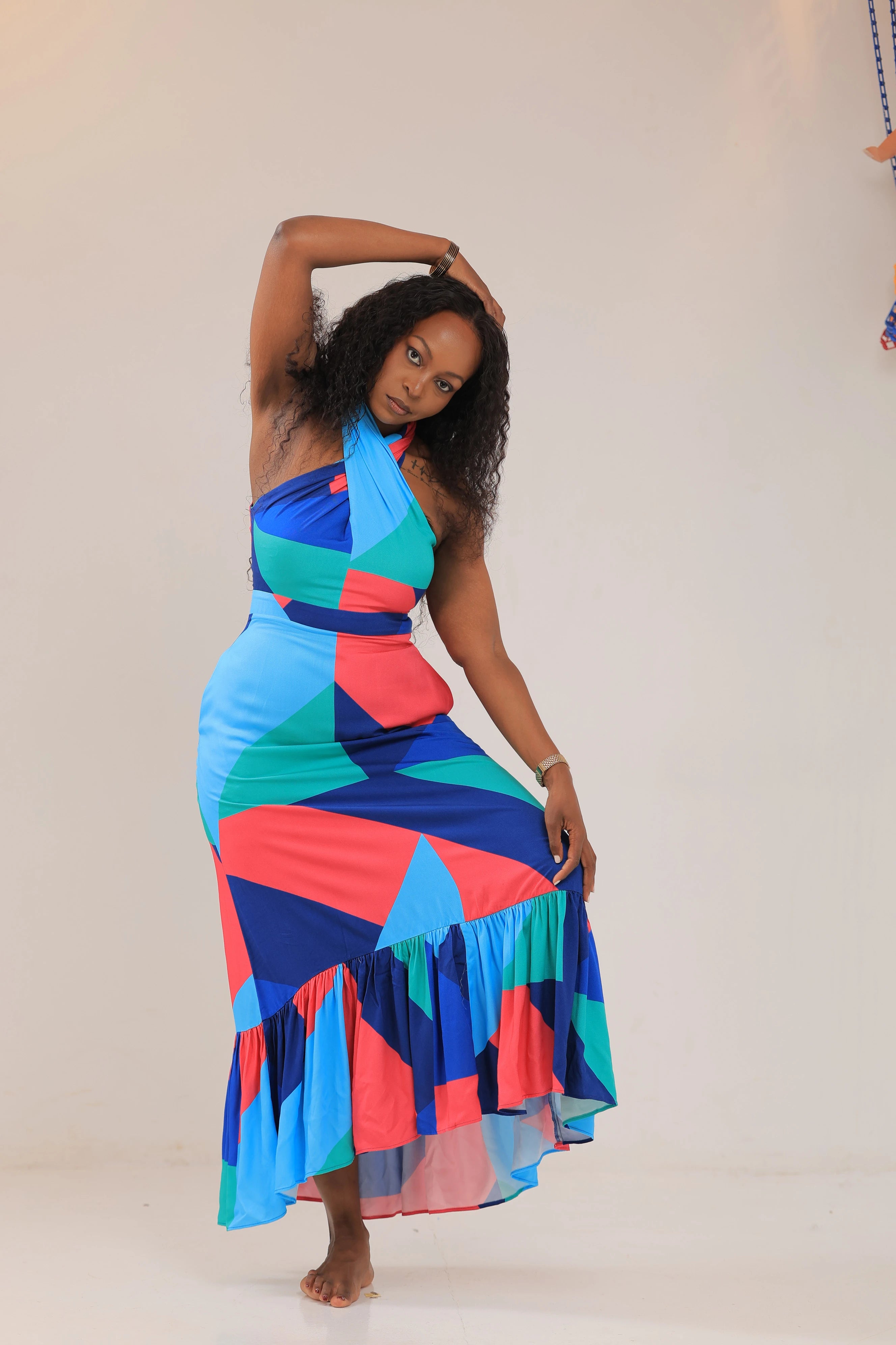 The yoga abstract print maxi dress