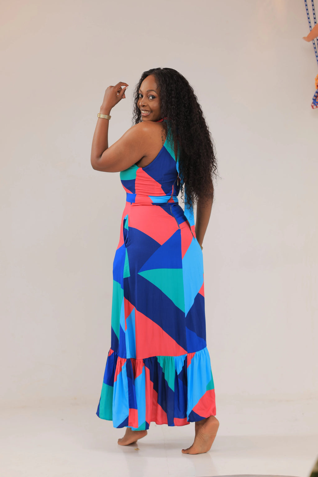 The yoga abstract print maxi dress