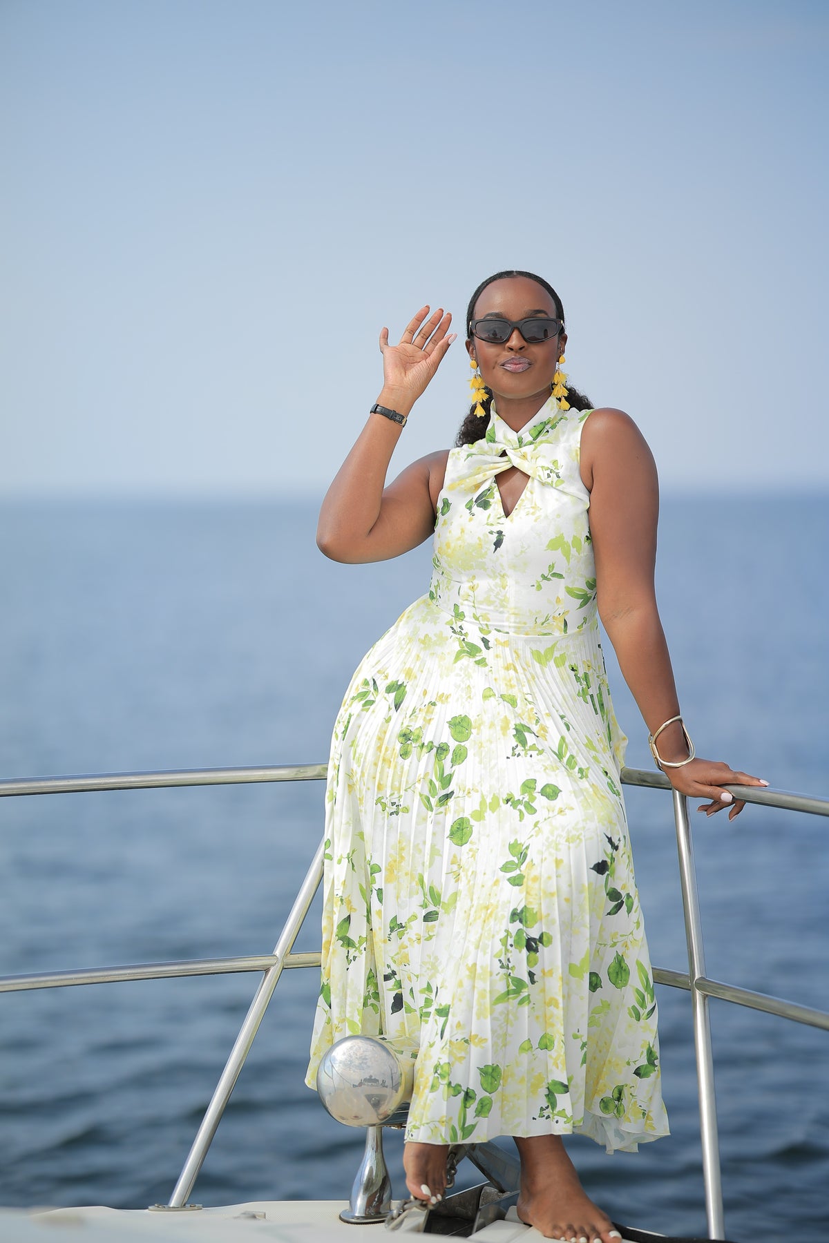 The Limoncello Pleated Skater Maxi Dress