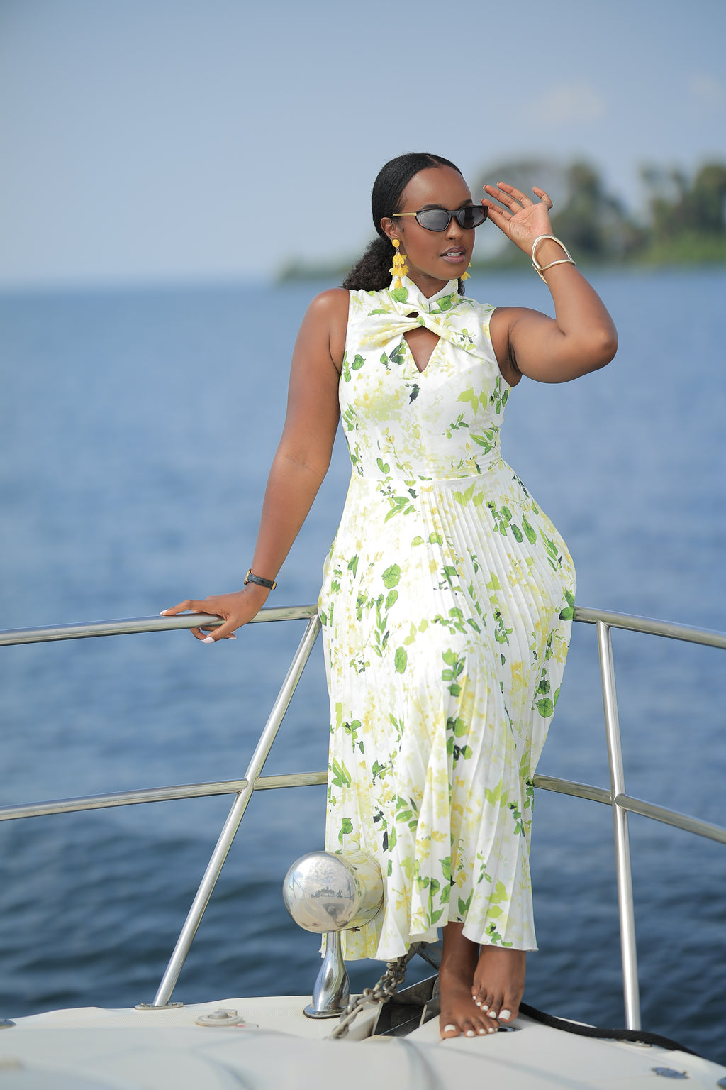 The Limoncello Pleated Skater Maxi Dress