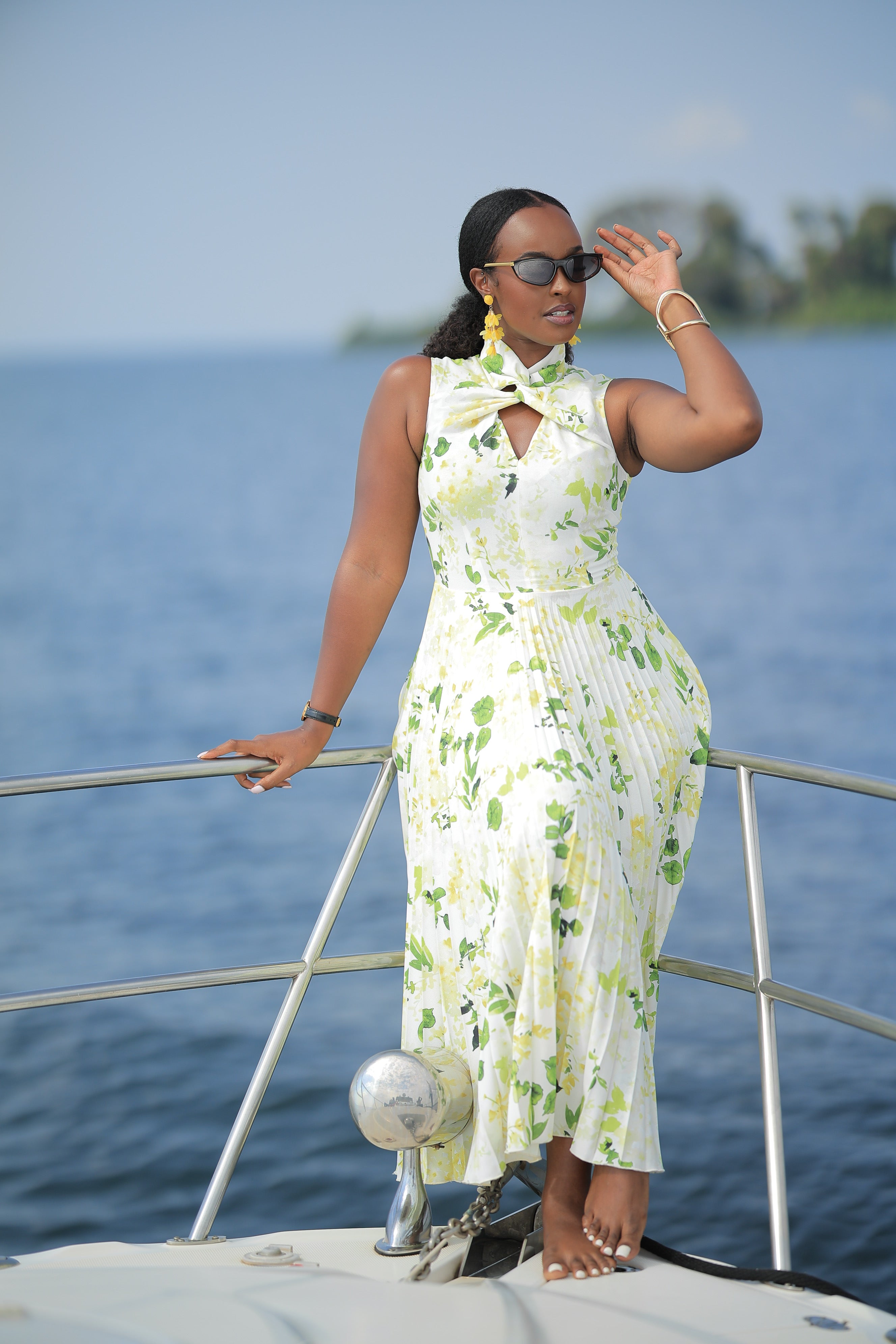 The Limoncello Pleated Skater Maxi Dress
