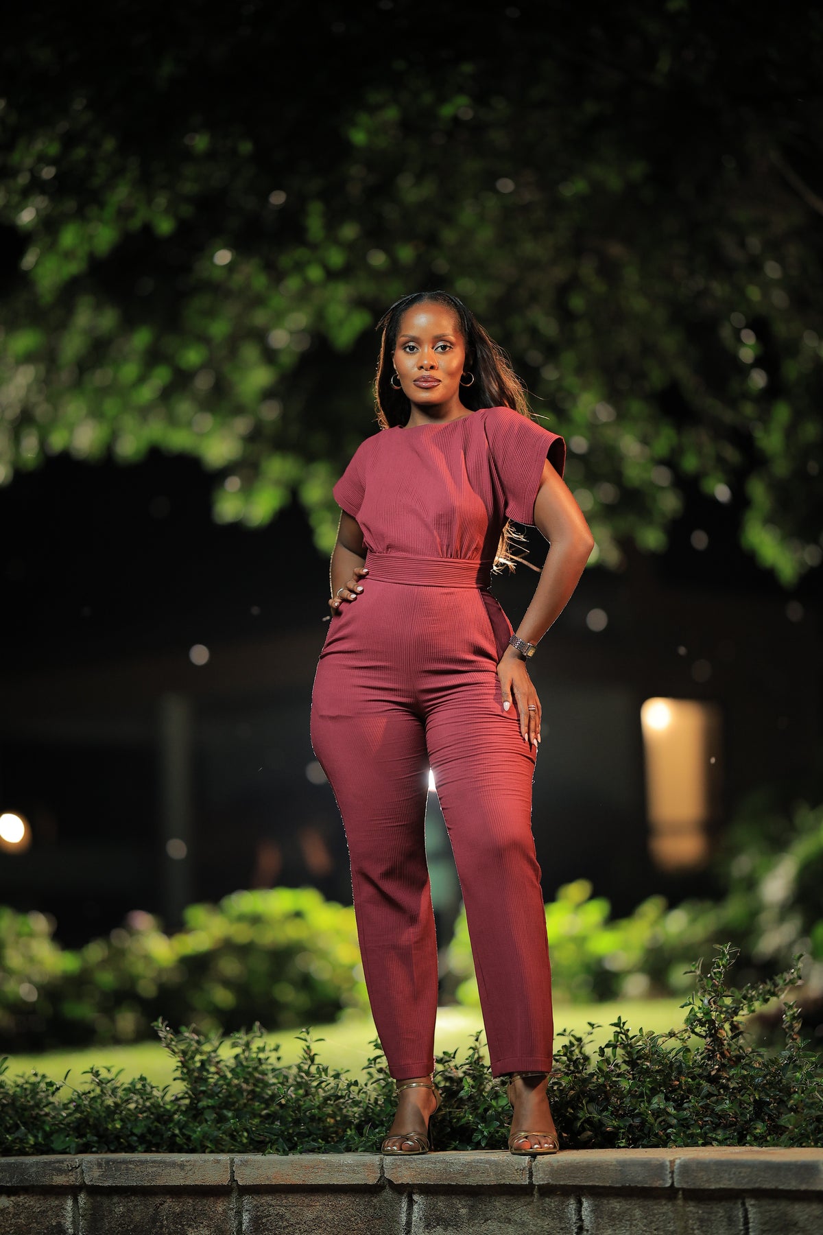The Zuuba Burgundy Ribbed Kimono Jumpsuit
