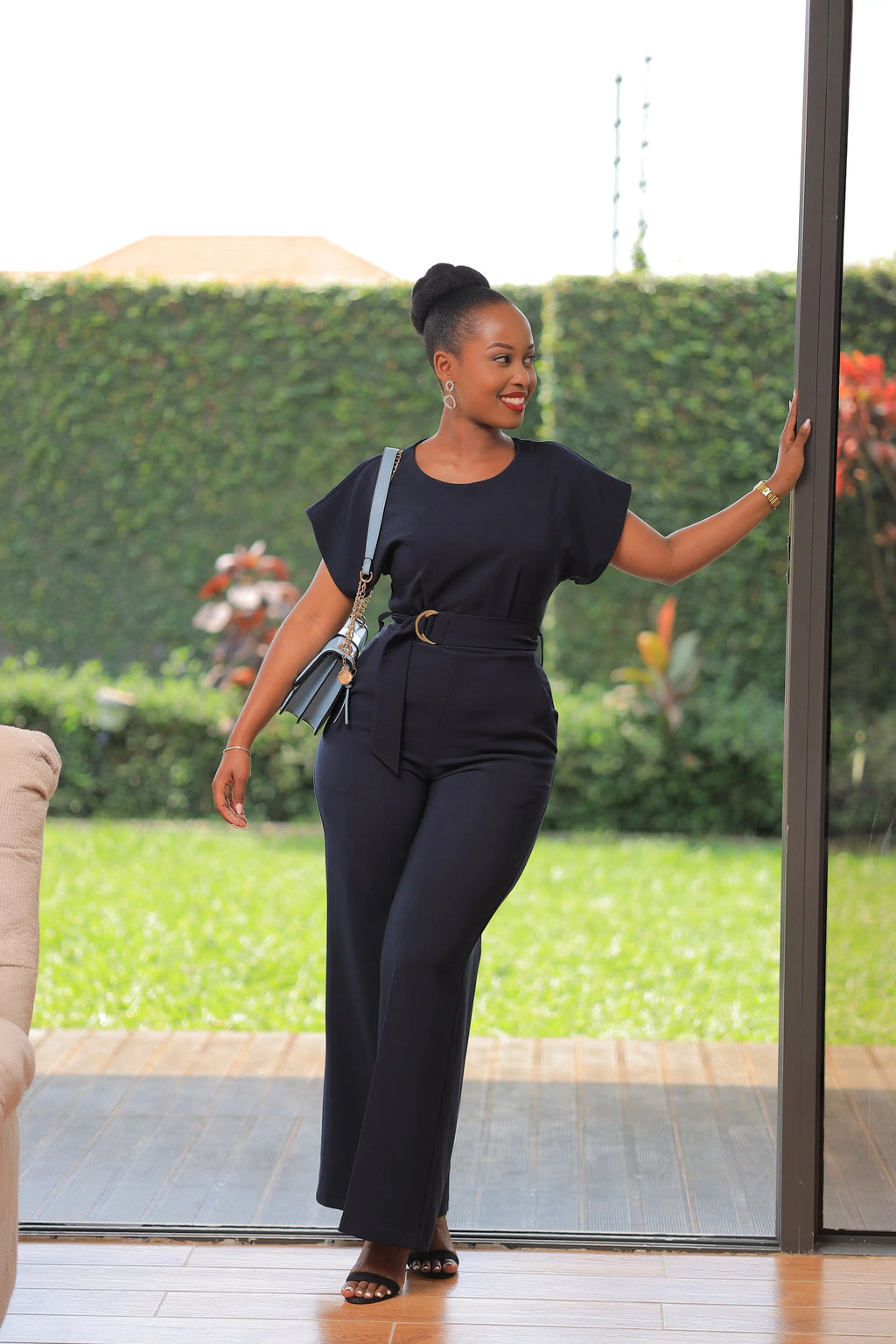The isimbi belted Navy blue Jumpsuit