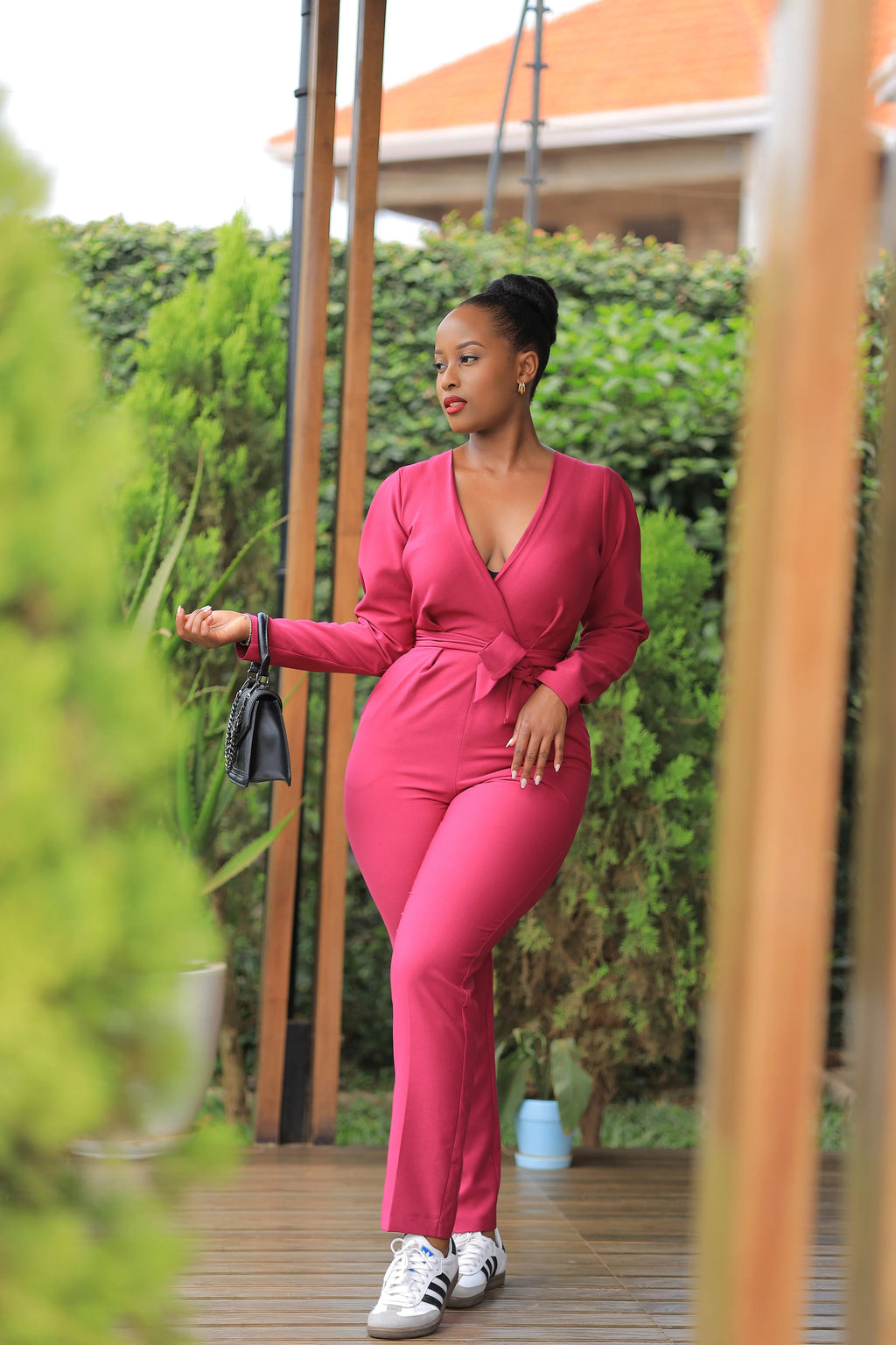 The Orere  belted Jumpsuit (Magenta)
