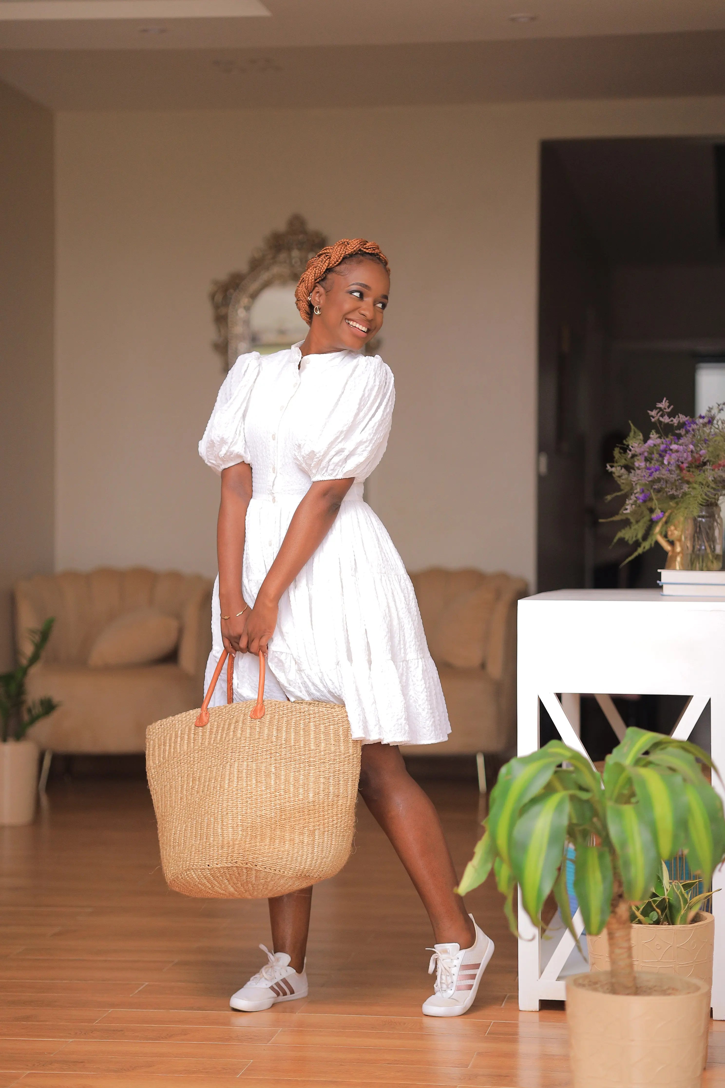 Buttoned skater dress